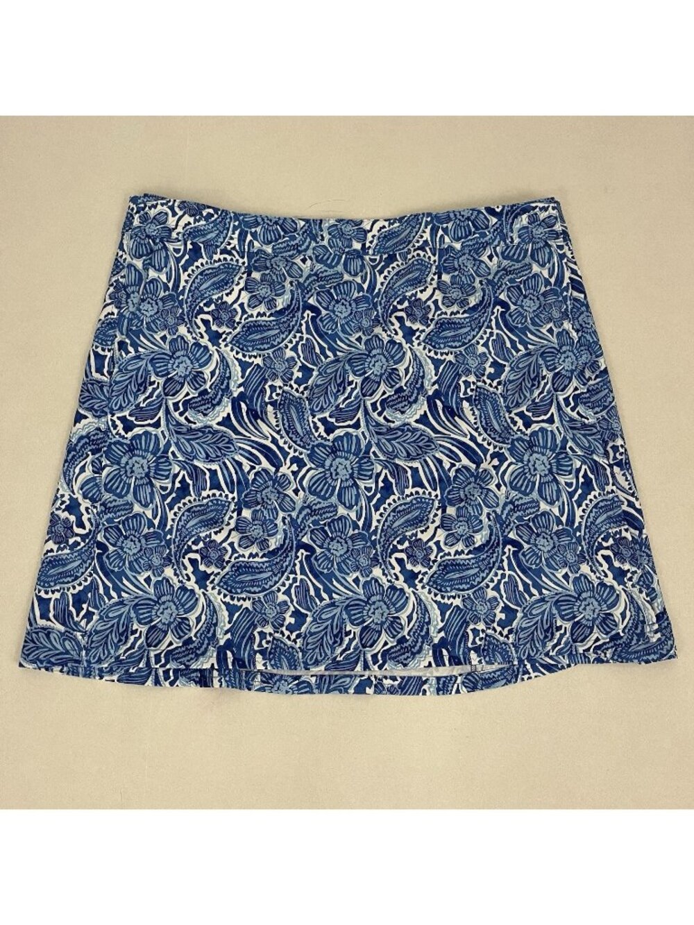 RipSkirt Women's XL Length 2 Skirt Blue Hawaiian Floral Print Pockets Rip Skirt